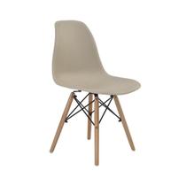 Cadeira Jantar Eiffel Nude Base Madeira Rivatti Kit 4 Unid