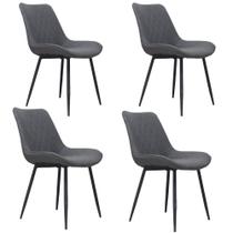 Cadeira Jantar Estofada material sintético c/ Matelassê Base Aço 4 UN