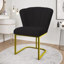 Cadeira Jantar Flor Mesa Cozinha Reforçada Base Metal Dourada Cadeira Jantar Flor Mesa Cozinha Reforçada Base Metal Dourada