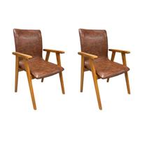 Cadeira Jantar Madeira Amanda com braço cor Whisky Kit 2 Unidades