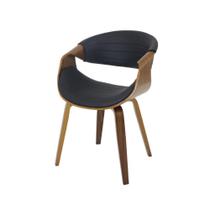 Cadeira Jantar Nicole com Assento e Encosto Anatômico em PU Creme e Estrutura em Madeira Design Moderno e Confortável