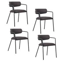 Cadeira Jantar Orgânica material sintético ou Tecido Base em Aço 4 Un Cadeira Jantar Orgânica material sintético ou Tecido Base em Aço 4 Un