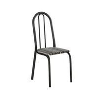 Cadeira Jantar Reforçada Pés De Metal Preto Tampo Listrado Cadeira Jantar Reforçada Pés De Metal Preto Tampo Listrado