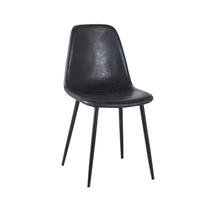 Cadeira Jantar Tânia Preto Vintage PU Base Preta Cadeira Jantar Tânia Preto Vintage PU Base Preta