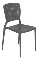 Cadeira Jardim Plastico Cinza 82x44cm 154kg