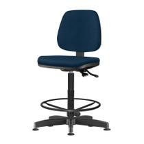 Cadeira Job Assento Crepe Azul Base Caixa Metalica Preta - 54541