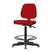 Cadeira Job Assento Crepe Vermelho Base Caixa Metalica Preta - 54538