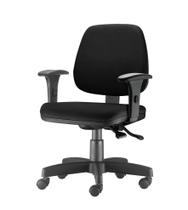 Cadeira Job com Bracos Assento Crepe Base Rodizio Metalico Preto - 54556