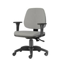 Cadeira Job com Bracos Assento Crepe Cinza Claro Base Nylon Arcada - 54609