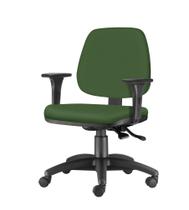 Cadeira Job com Bracos Assento Crepe Verde Base Nylon Arcada - 54613