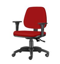 Cadeira Job com Bracos Assento Crepe Vermelho Base Nylon Arcada - 54611