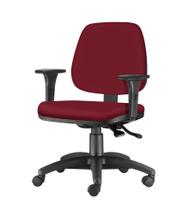 Cadeira Job com Bracos Assento Crepe Vinho Base Nylon Arcada - 54616