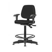 Cadeira Job com Bracos Assento material sintético Base Caixa Metalica Preta - 54530