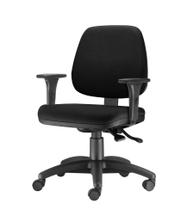 Cadeira Job com Bracos Assento material sintético Preto Base Nylon Arcada - 54583