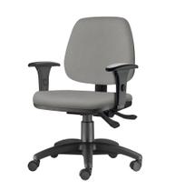 Cadeira Job com Bracos Semi Curvados Assento Crepe Cinza Claro Base Nylon Arcada - 54629