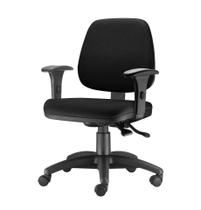 Cadeira Job com Bracos Semi Curvados Assento Crepe Preto Base Nylon Arcada - 54594