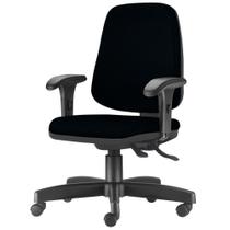 Cadeira Job Diretor com Bracos Curvados material sintético Base Rodizio Metalico Preto - 54638 - Sun House