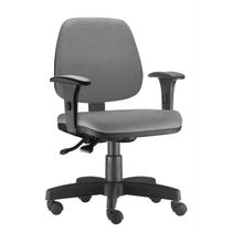 Cadeira Job Executiva Giratória Para Escritório Reclinável Ergonômica NR-17 Crepe Cinza