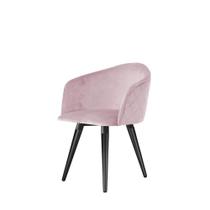 Cadeira Kari Giratória Veludo - Rosé - Preto - Preto - Móveis Provincia