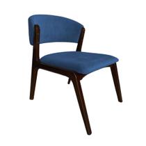 Cadeira Kethellen Premium Madeira Maciça Castanho Veludo Azul Cadeira Kethellen Premium Madeira Maciça Castanho Veludo Azul