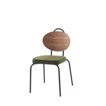 Cadeira Kona Base em Aço, Assento Estofado e Encosto Multilaminado Verde Cadeira Kona Base em Aço, Assento Estofado e Encosto Multilaminado Verde