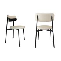 Cadeira Kyta Fixa com 4 Pés 50 x 44,7 x 83,8 cm com 2 Unidades Bege/Areia/Preto