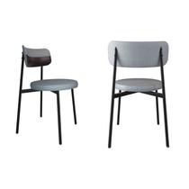 Cadeira Kyta Fixa com 4 Pés 50 x 44,7 x 83,8 cm com 2 Unidades Cinza/Café/Preto Cadeira Kyta Fixa com 4 Pés 50 x 44,7 x 83,8 cm com 2 Unidades Cinza/Café/Preto