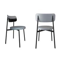 Cadeira Kyta Fixa com 4 Pés 50 x 44,7 x 83,8 cm com 2 Unidades Cinza/Preto Cadeira Kyta Fixa com 4 Pés 50 x 44,7 x 83,8 cm com 2 Unidades Cinza/Preto