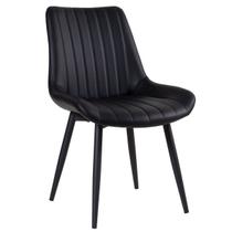 Cadeira Laráz Estofada Chicago Aço material sintético PU Preto