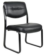 Cadeira lateral Boss Office Products Leather Sled Base preta Cadeira lateral Boss Office Products Leather Sled Base preta