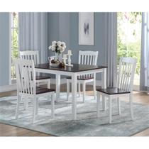 Cadeira lateral de madeira Acme Green Leigh Slat Back White Walnut