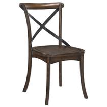 Cadeira lateral de madeira Acme Kaelyn Dark Oak Black, conjunto de 2