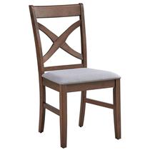 Cadeira lateral estofada Acme Ferris, marrom, conjunto de 2