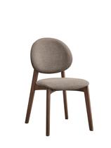 Cadeira lateral estofada Acme Hadasa, assento acolchoado, nogueira, 2 peças