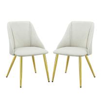 Cadeira lateral Simple Relax ACME, conjunto de 2 pernas de metal branco