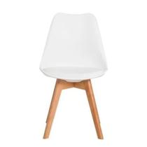 Cadeira Leda Branca - Charles Eames Wood Com Almofada