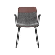 Cadeira Linea Contemporânea Tecido e material sintético Marrom Waw design