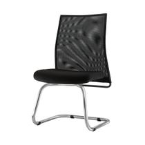 Cadeira Liss Assento Crepe Preto Base Fixa Cromada - 54664