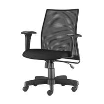Cadeira Liss com Bracos Assento Crepe Base Metalica Preta - 54655