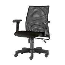 Cadeira Liss com Bracos Curvados Assento Crepe Base Metalica Preta - 54490