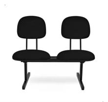 Cadeira longarina 2 lugares sala de espera recepção preto