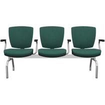 Cadeira Longarina 3 Lugares Aeroporto Recepção Cromado Baixa Flexi P03 Poliéster Verde -Lyam Cadeira Longarina 3 Lugares Aeroporto Recepção Cromado Baixa Flexi P03 Poliéster Verde -Lyam