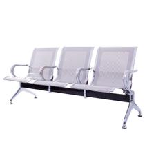 Cadeira Longarina 3 Lugares Cromada com Braço