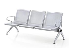 Cadeira Longarina 3 Lugares Elegance BOB cinza