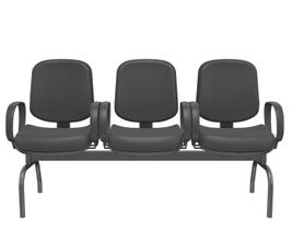Cadeira Longarina 3 Lugares Operativa Plus Encosto Médio Plaxmetal