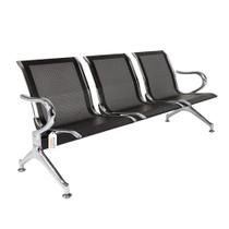Cadeira Longarina Aeroporto Sem Est Preta 3 Lugares Cadeira Longarina Aeroporto Sem Est Preta 3 Lugares