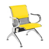 Cadeira Longarina Com Est Cromada 1 Lugar Colors Amarelo Cadeira Longarina Com Est Cromada 1 Lugar Colors Amarelo