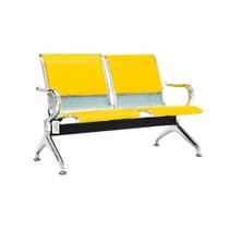 Cadeira Longarina Com Est Cromada 2 Lugares Colors Amarelo Cadeira Longarina Com Est Cromada 2 Lugares Colors Amarelo