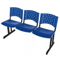 Cadeira Longarina para recepção PLÁSTICA 3 Lugares Cor AZUL REALPLAST Cadeira Longarina para recepção PLÁSTICA 3 Lugares Cor AZUL REALPLAST