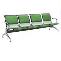 Cadeira Longarina para Recepção Tipo Aeroporto com 4 lugares com Estofado Verde